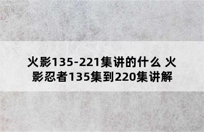 火影135-221集讲的什么 火影忍者135集到220集讲解